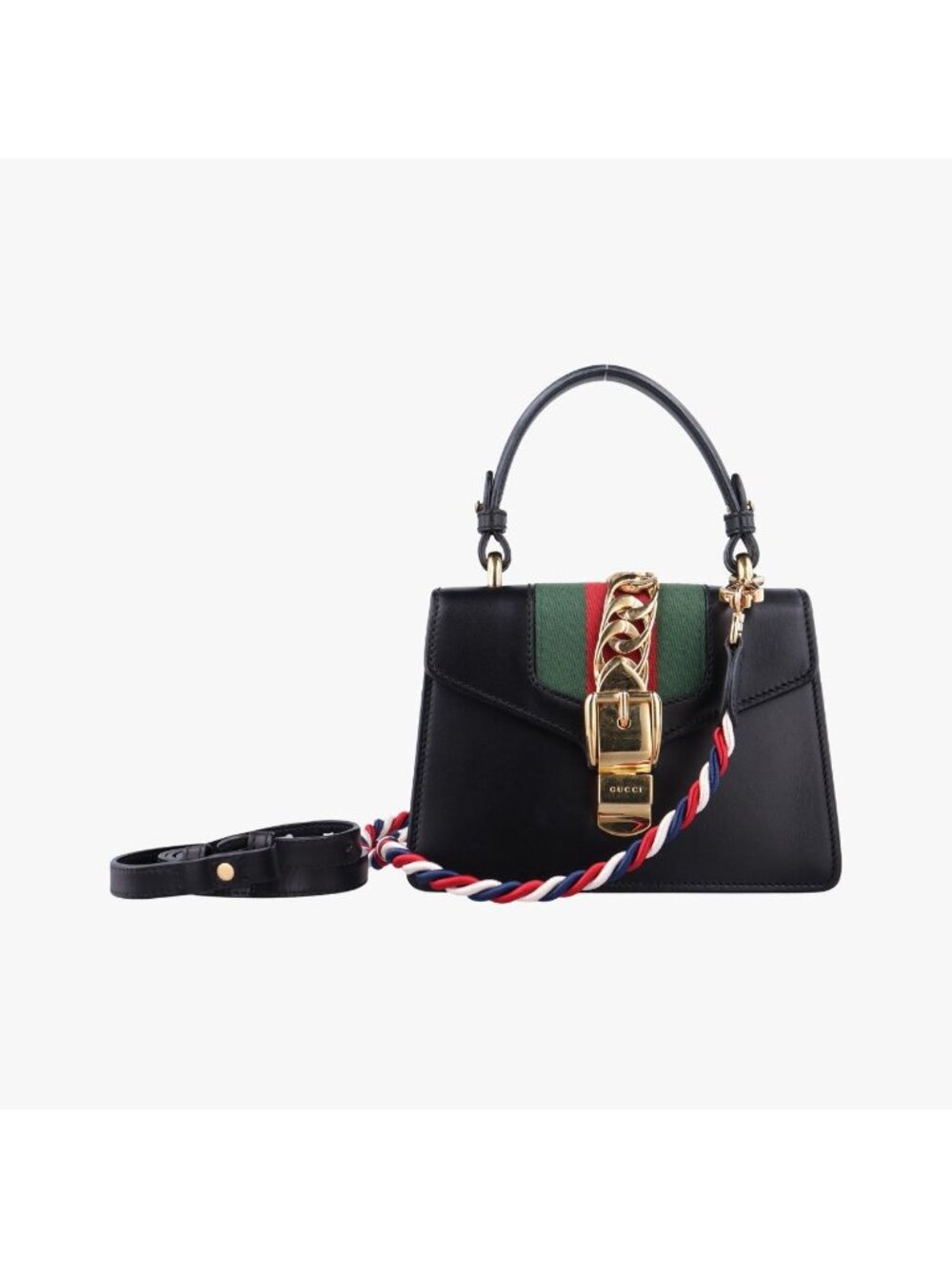 Gucci Sylvie Black Leather Shoulder Bag